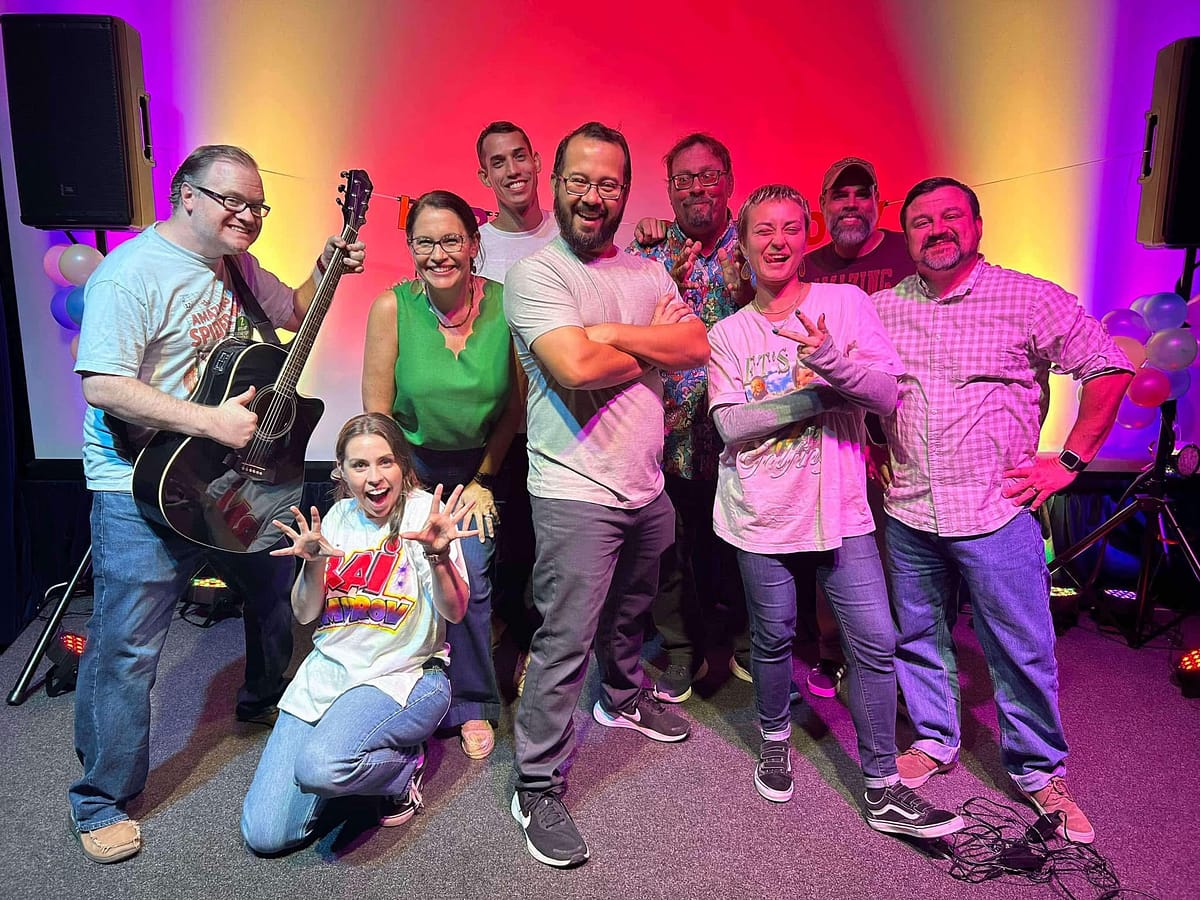 Random Acts of Insanity posing together at Cinematique Theatre in Daytona Beach